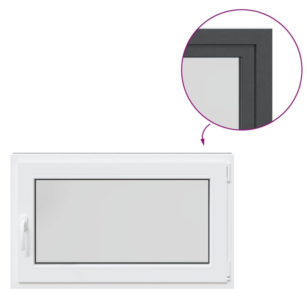 vidaXL Okno piwniczne RISOR 100 x 70 cm PVC i szkło antracytowy