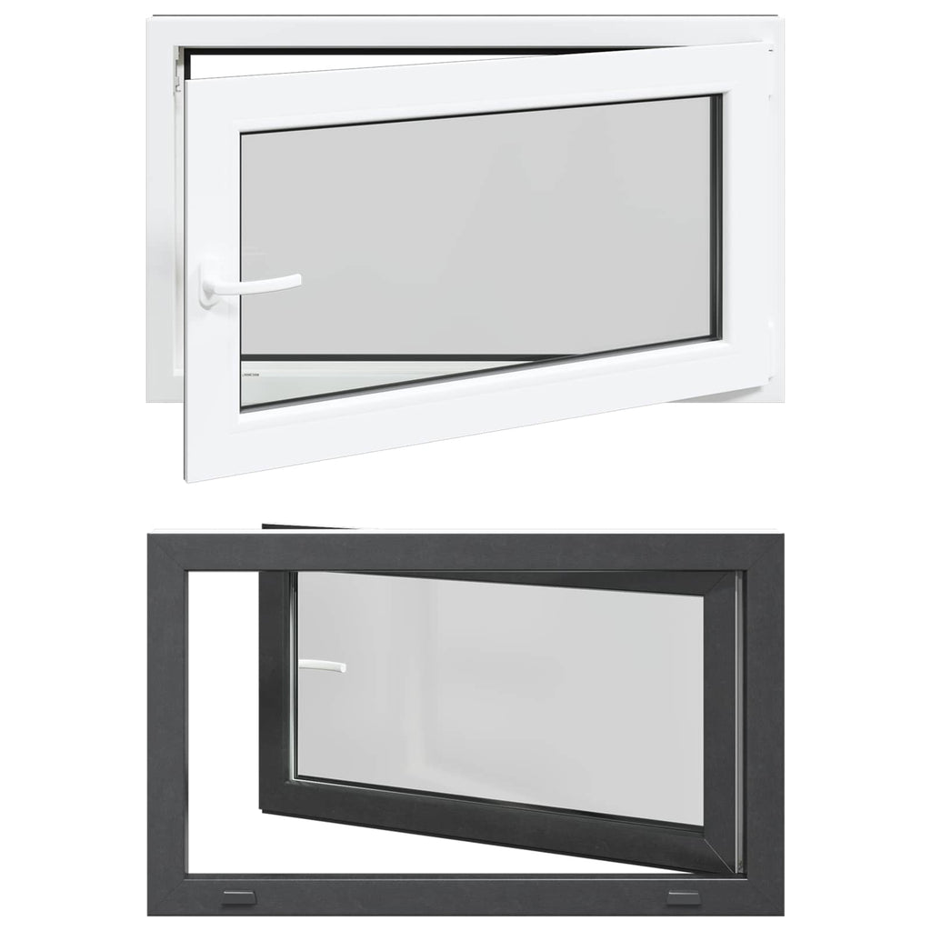 vidaXL Okno piwniczne RISOR 100 x 70 cm PVC i szkło antracytowy