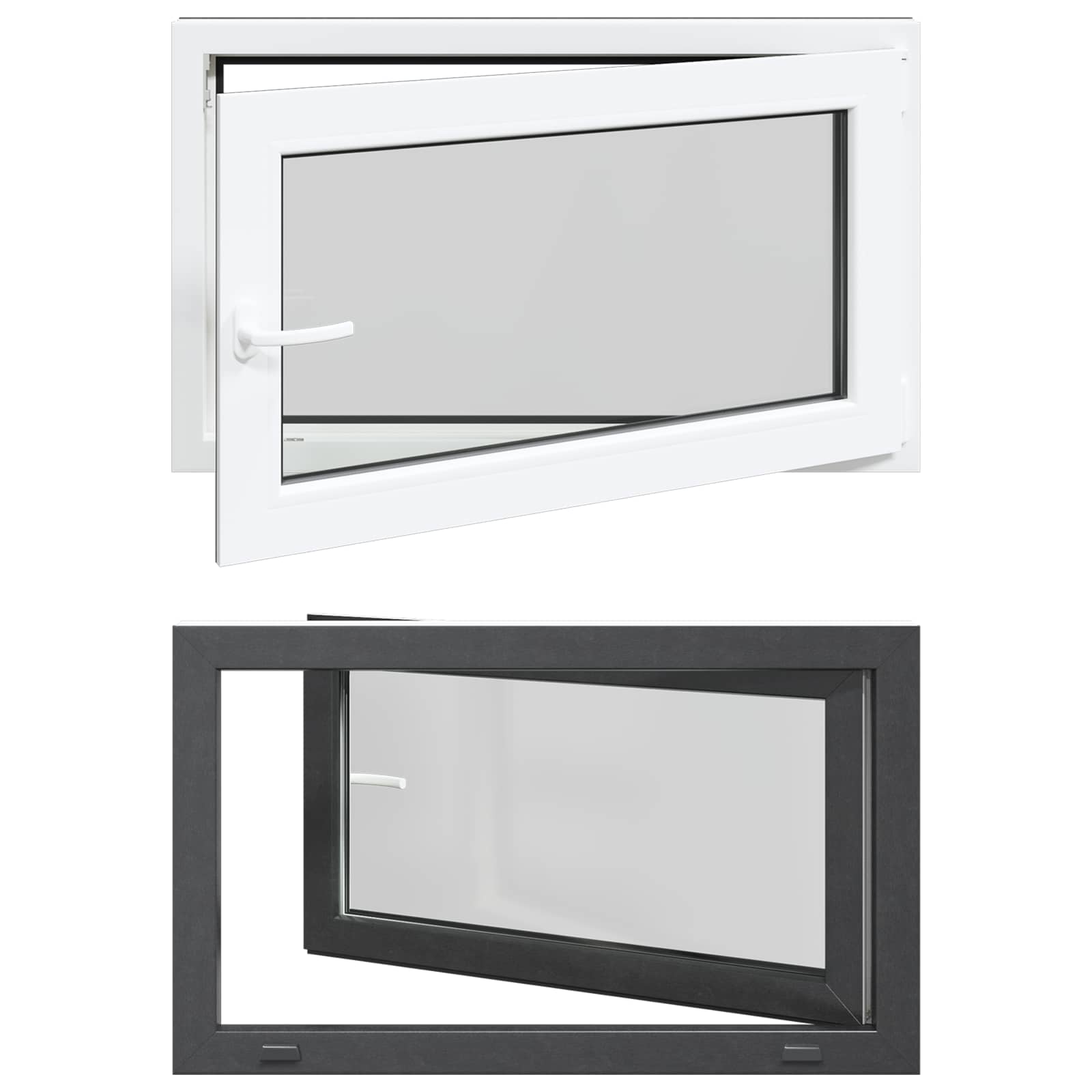 vidaXL Okno piwniczne RISOR 100 x 70 cm PVC i szkło antracytowy