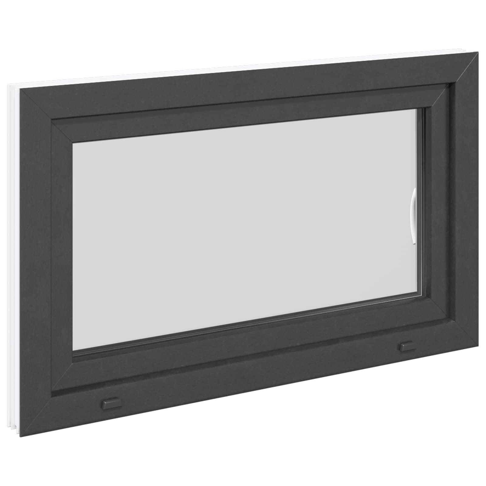 vidaXL Okno piwniczne RISOR 100 x 70 cm PVC i szkło antracytowy