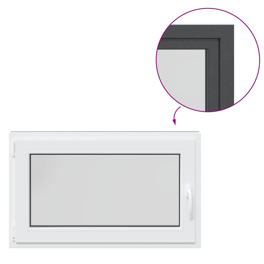vidaXL Okno piwniczne RISOR 100 x 70 cm PVC i szkło antracytowy