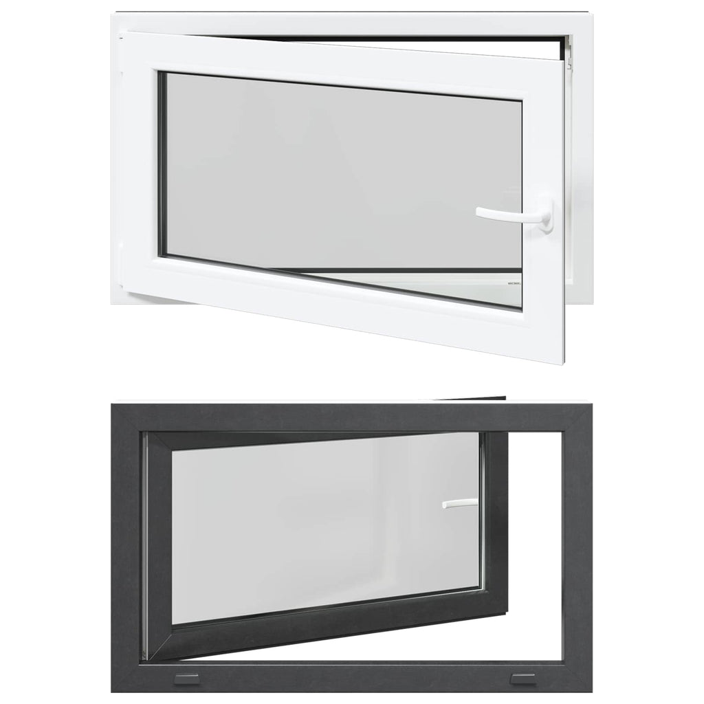 vidaXL Okno piwniczne RISOR 100 x 70 cm PVC i szkło antracytowy