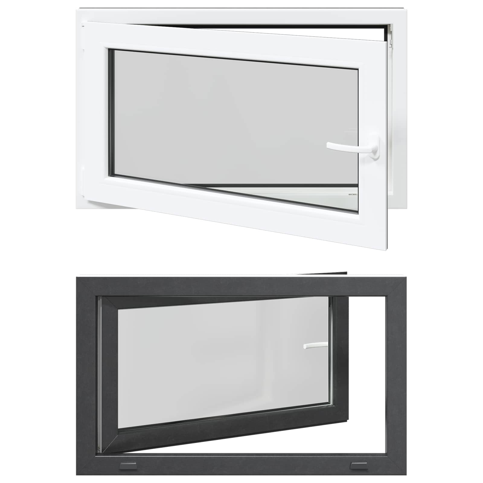 vidaXL Okno piwniczne RISOR 100 x 70 cm PVC i szkło antracytowy