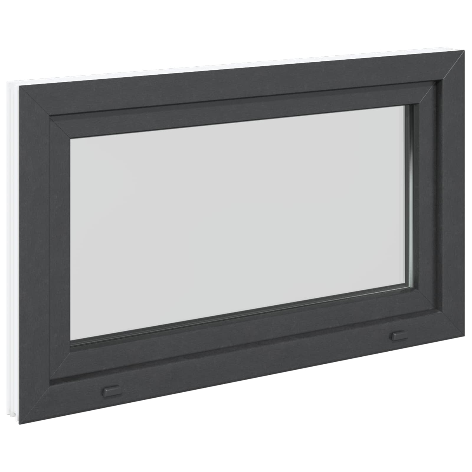 vidaXL Okno piwniczne RISOR 100 x 70 cm PVC i szkło antracytowy