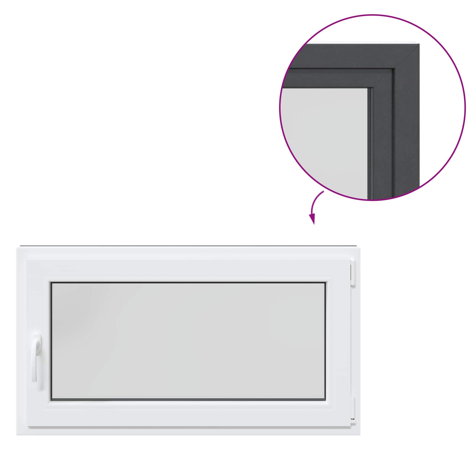 vidaXL Okno piwniczne RISOR 110 x 50 cm PVC i szkło antracytowy