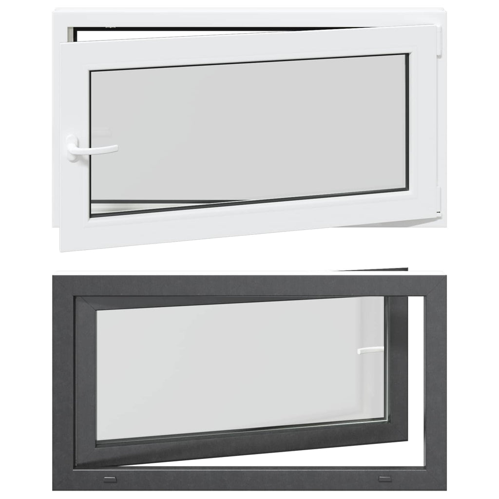 vidaXL Okno piwniczne RISOR 110 x 50 cm PVC i szkło antracytowy