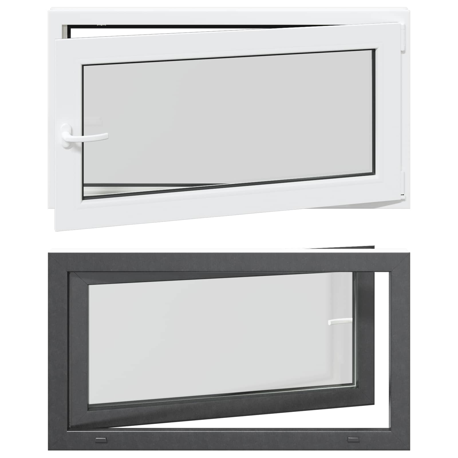 vidaXL Okno piwniczne RISOR 110 x 50 cm PVC i szkło antracytowy