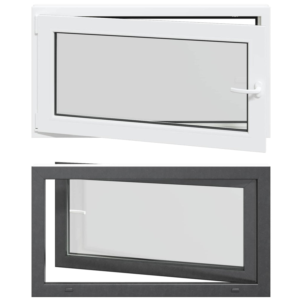 vidaXL Okno piwniczne RISOR 110 x 50 cm PVC i szkło antracytowy