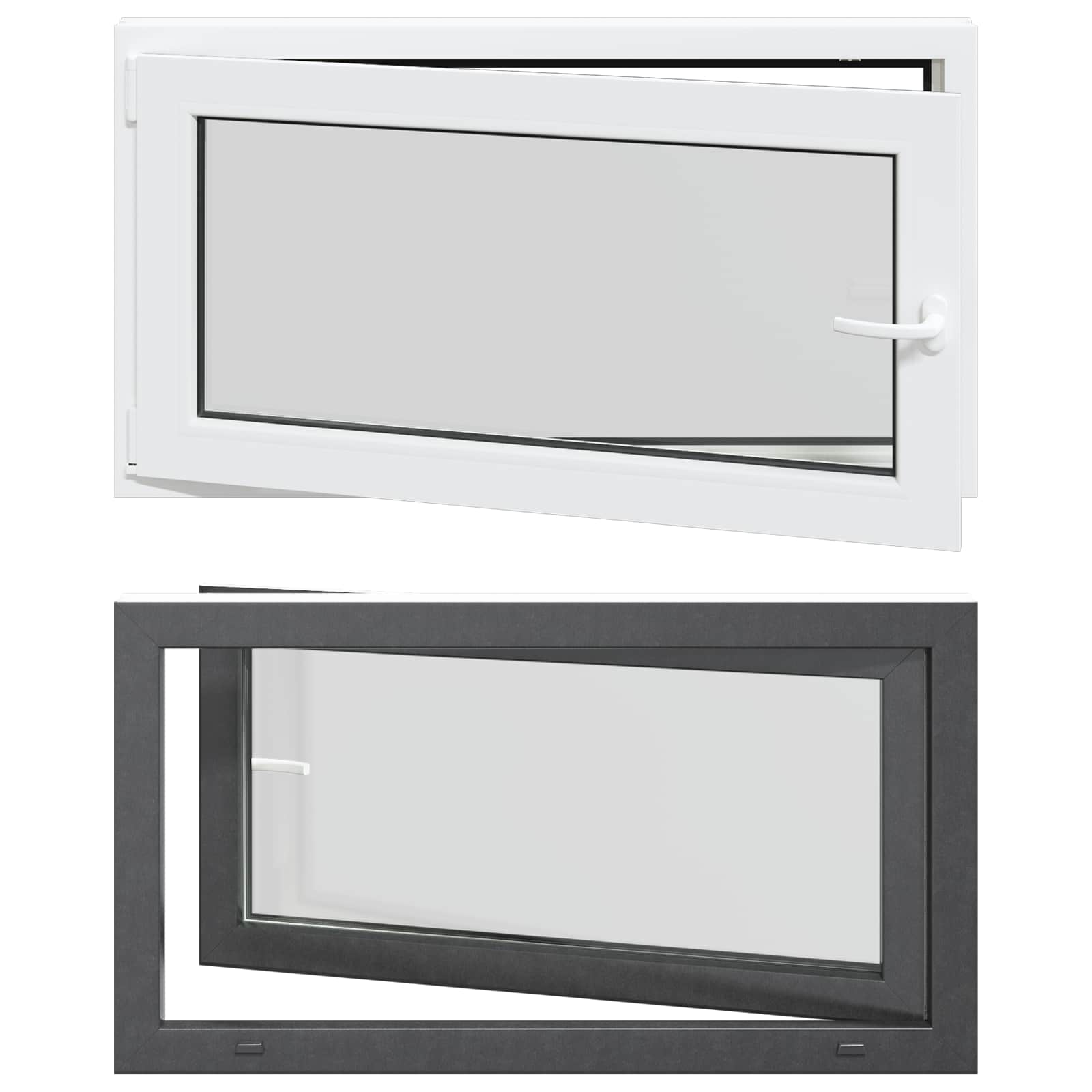 vidaXL Okno piwniczne RISOR 110 x 50 cm PVC i szkło antracytowy
