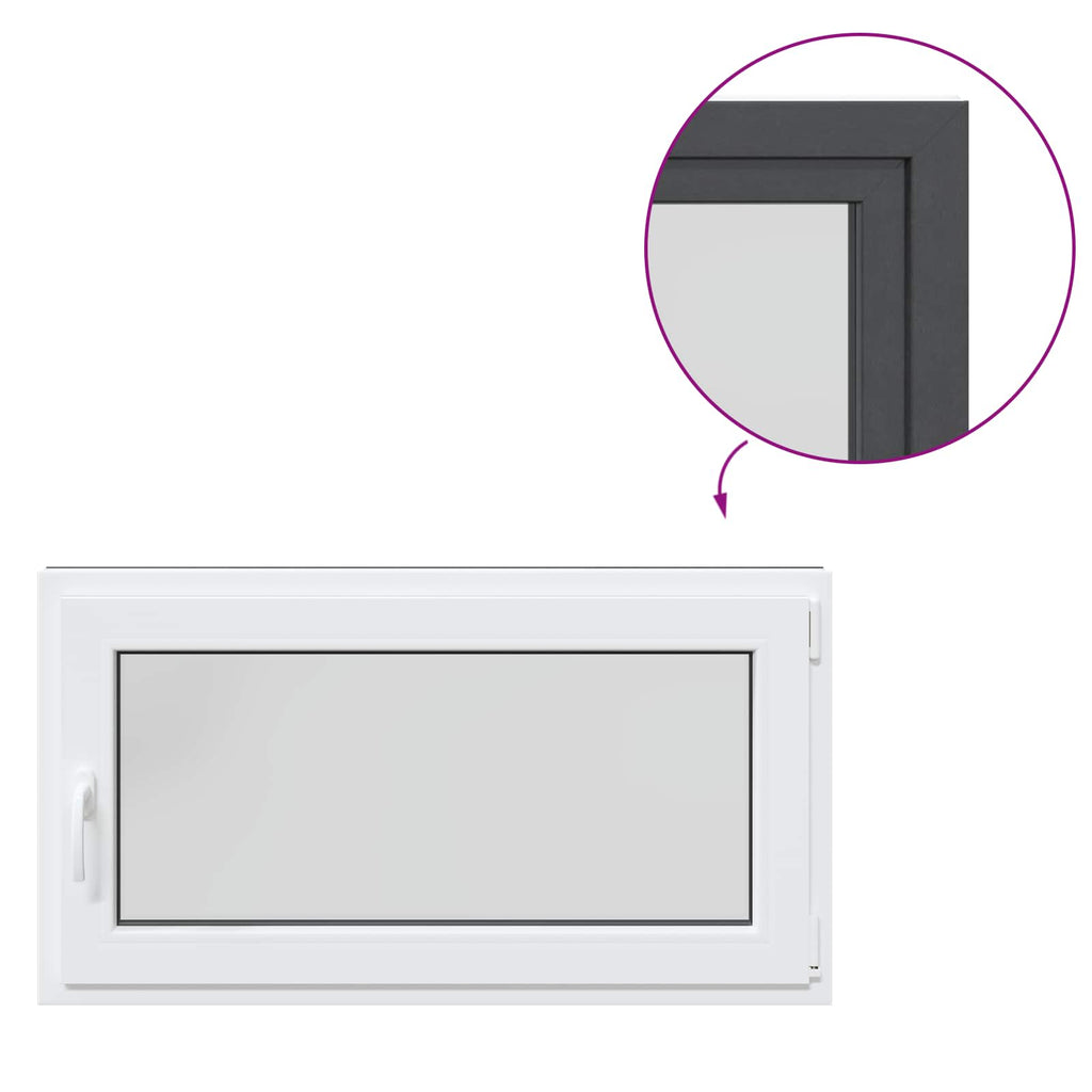 vidaXL Okno piwniczne RISOR 110 x 60 cm PVC i szkło antracytowy