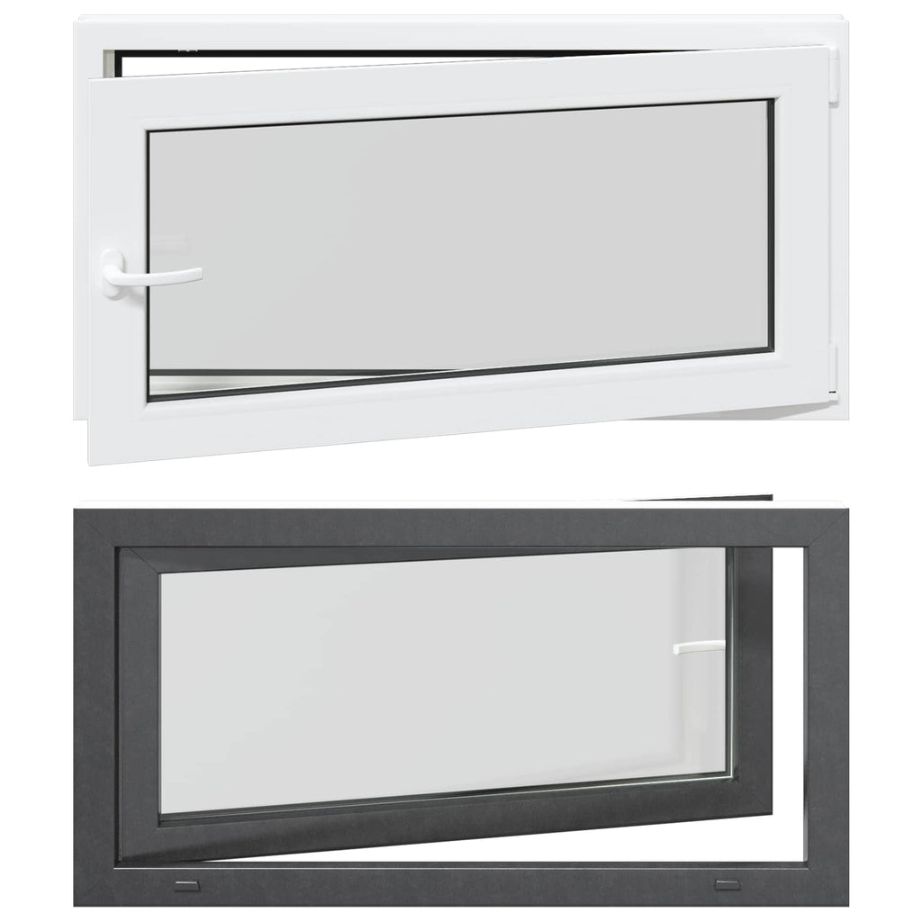 vidaXL Okno piwniczne RISOR 110 x 60 cm PVC i szkło antracytowy