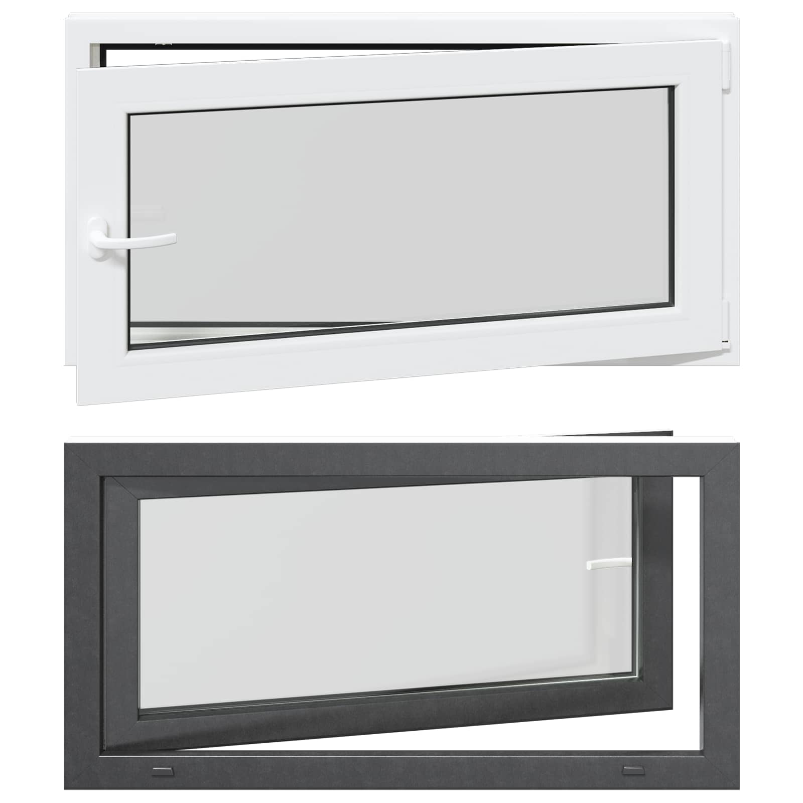 vidaXL Okno piwniczne RISOR 110 x 60 cm PVC i szkło antracytowy