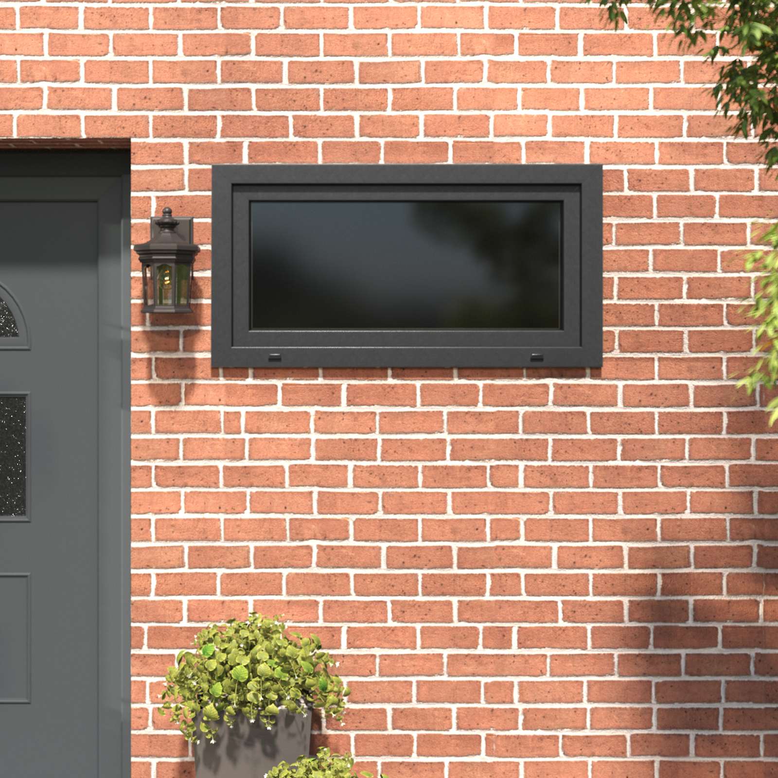 vidaXL Okno piwniczne RISOR 110 x 60 cm PVC i szkło antracytowy