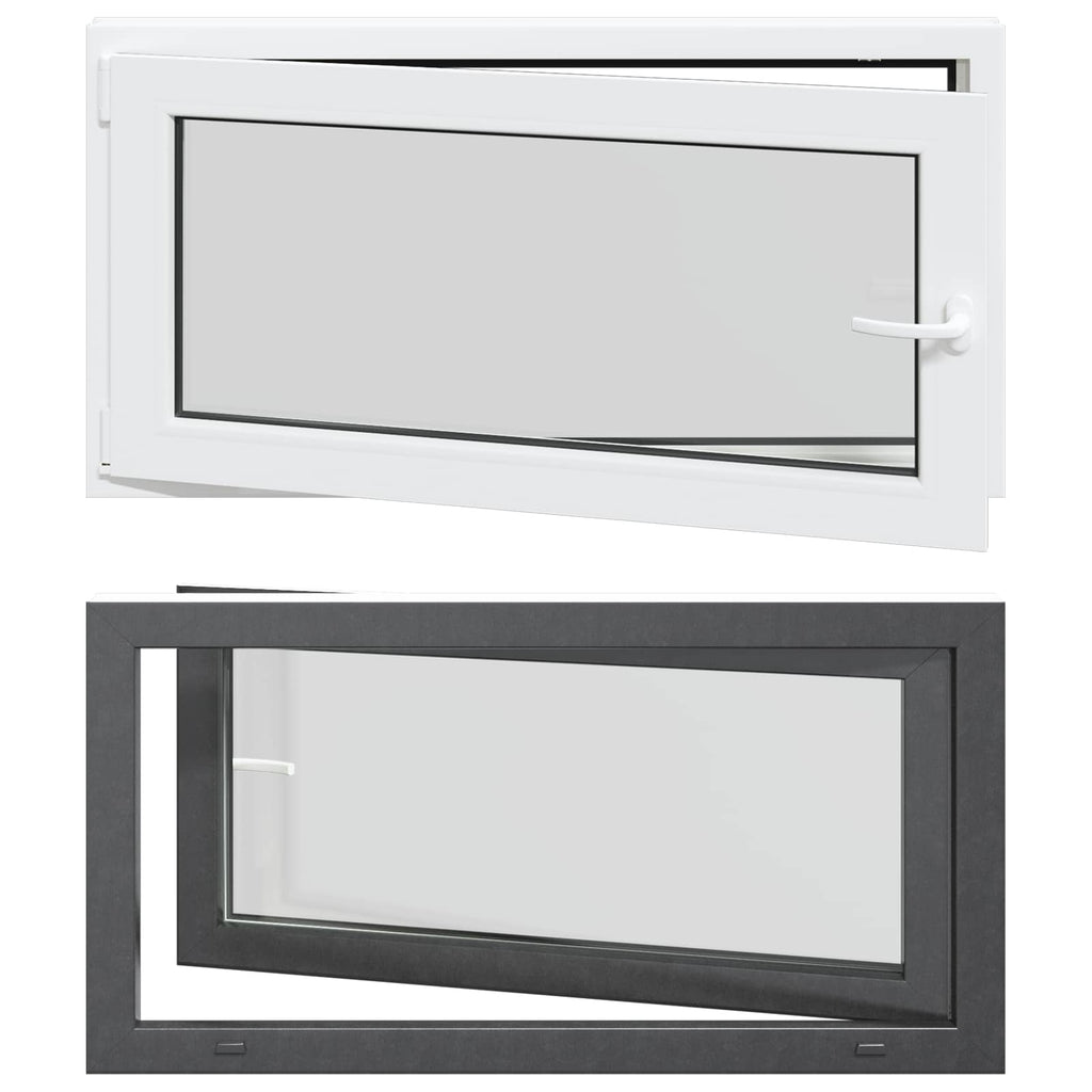 vidaXL Okno piwniczne RISOR 110 x 60 cm PVC i szkło antracytowy