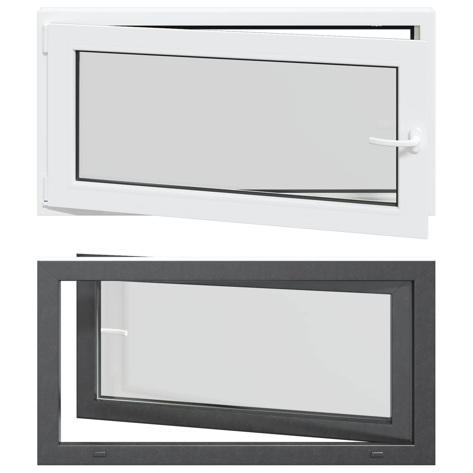 vidaXL Okno piwniczne RISOR 110 x 60 cm PVC i szkło antracytowy