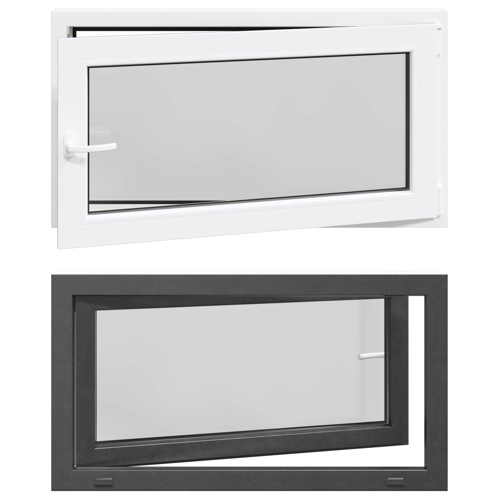 vidaXL Okno piwniczne RISOR 110 x 70 cm PVC i szkło antracytowy