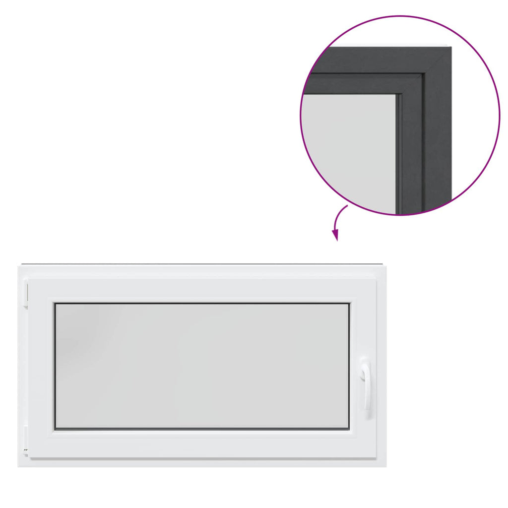 vidaXL Okno piwniczne RISOR 110 x 70 cm PVC i szkło antracytowy