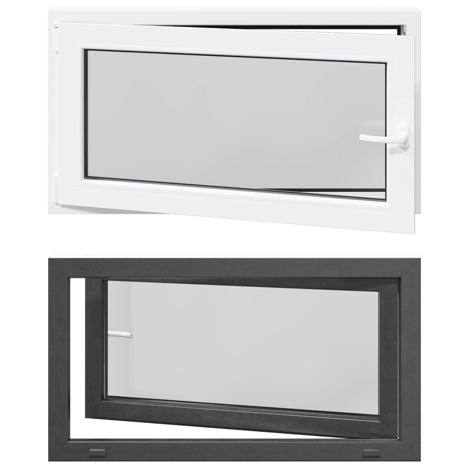 vidaXL Okno piwniczne RISOR 110 x 70 cm PVC i szkło antracytowy