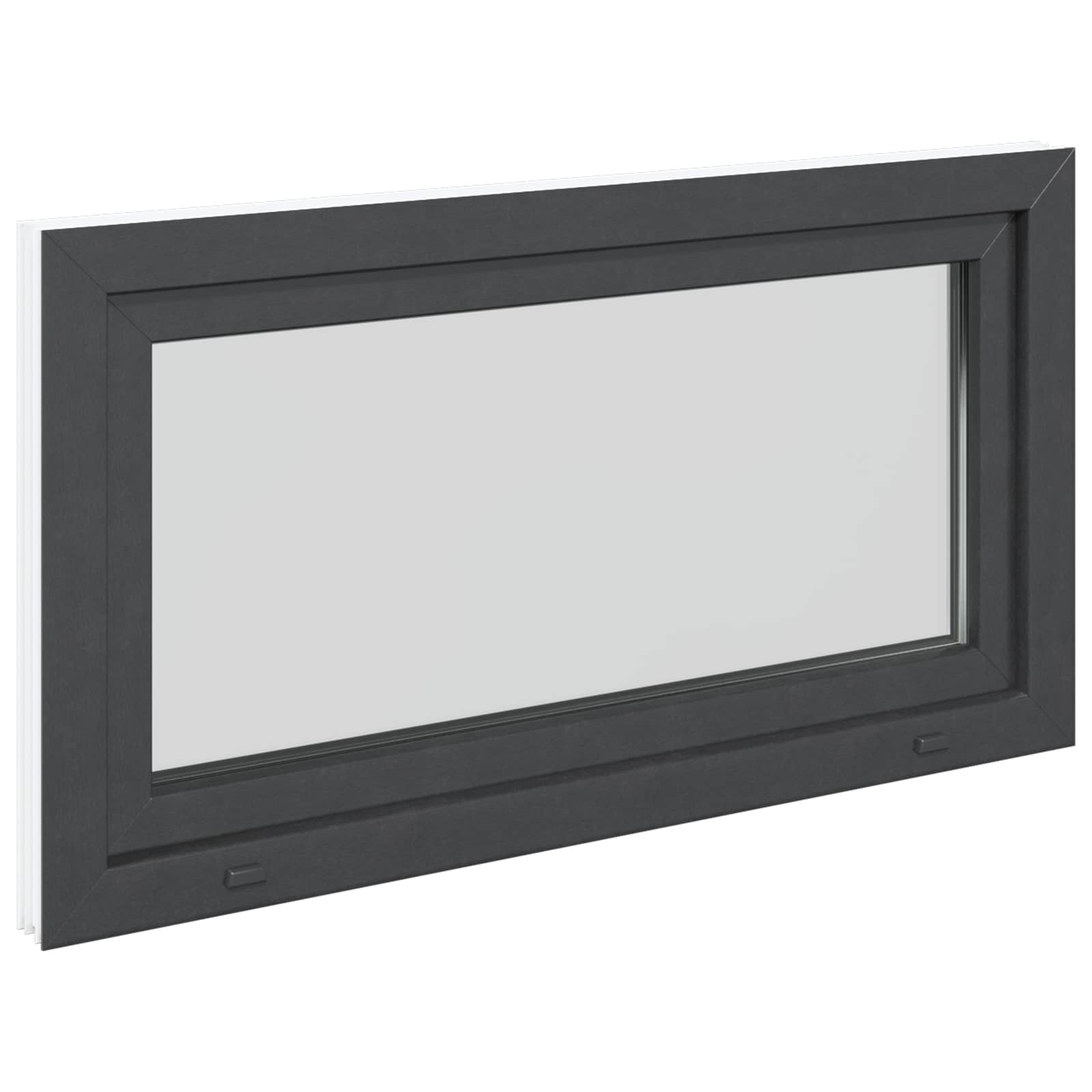 vidaXL Okno piwniczne RISOR 110 x 70 cm PVC i szkło antracytowy