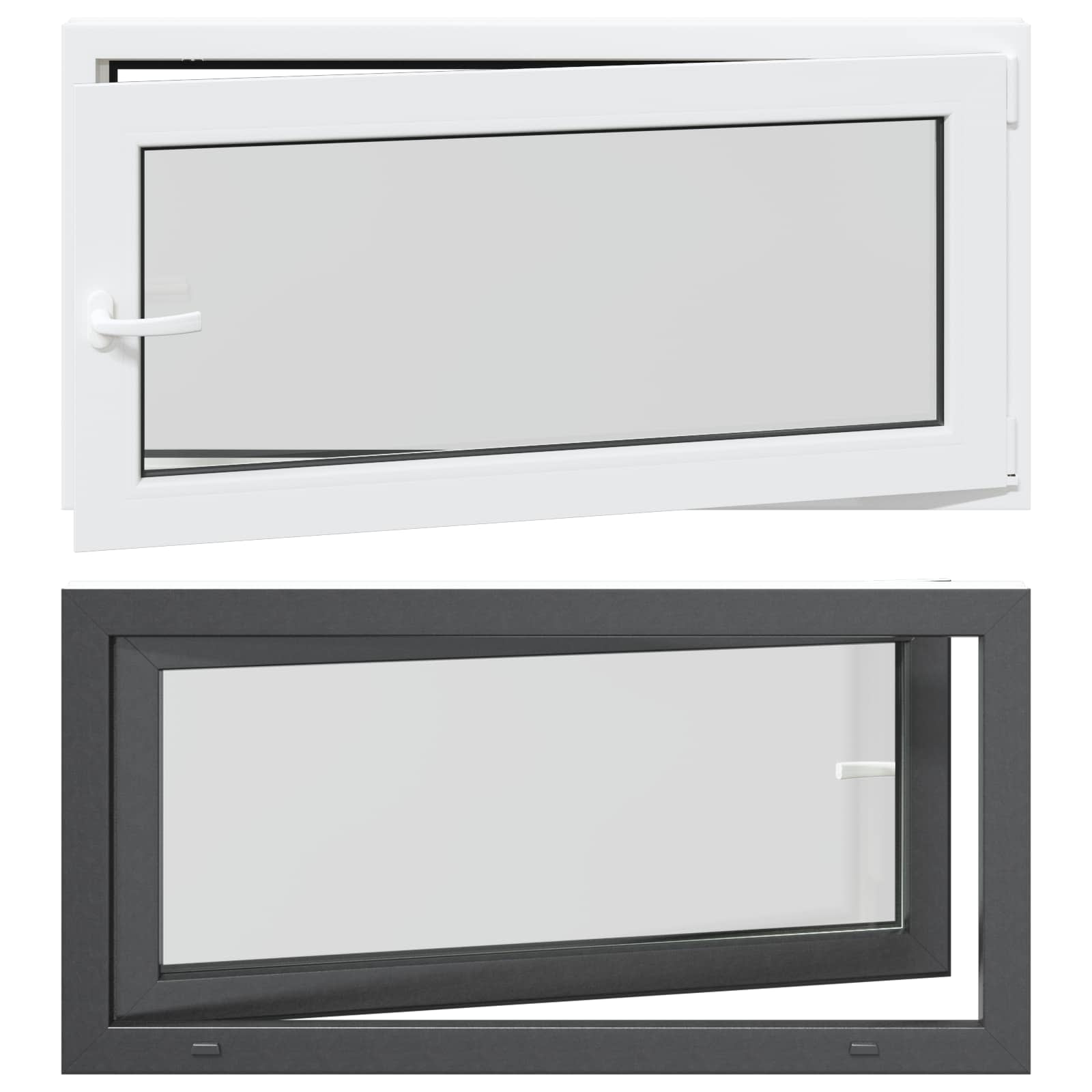 vidaXL Okno piwniczne RISOR 120 x 60 cm PVC i szkło antracytowy