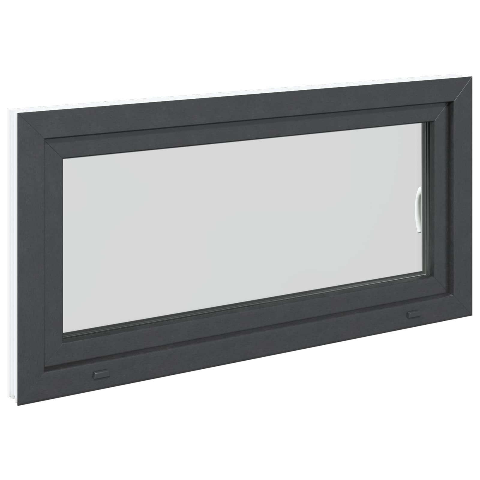 vidaXL Okno piwniczne RISOR 120 x 60 cm PVC i szkło antracytowy