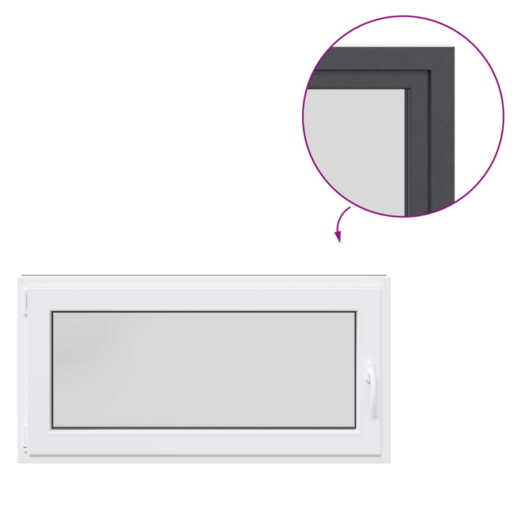 vidaXL Okno piwniczne RISOR 120 x 60 cm PVC i szkło antracytowy