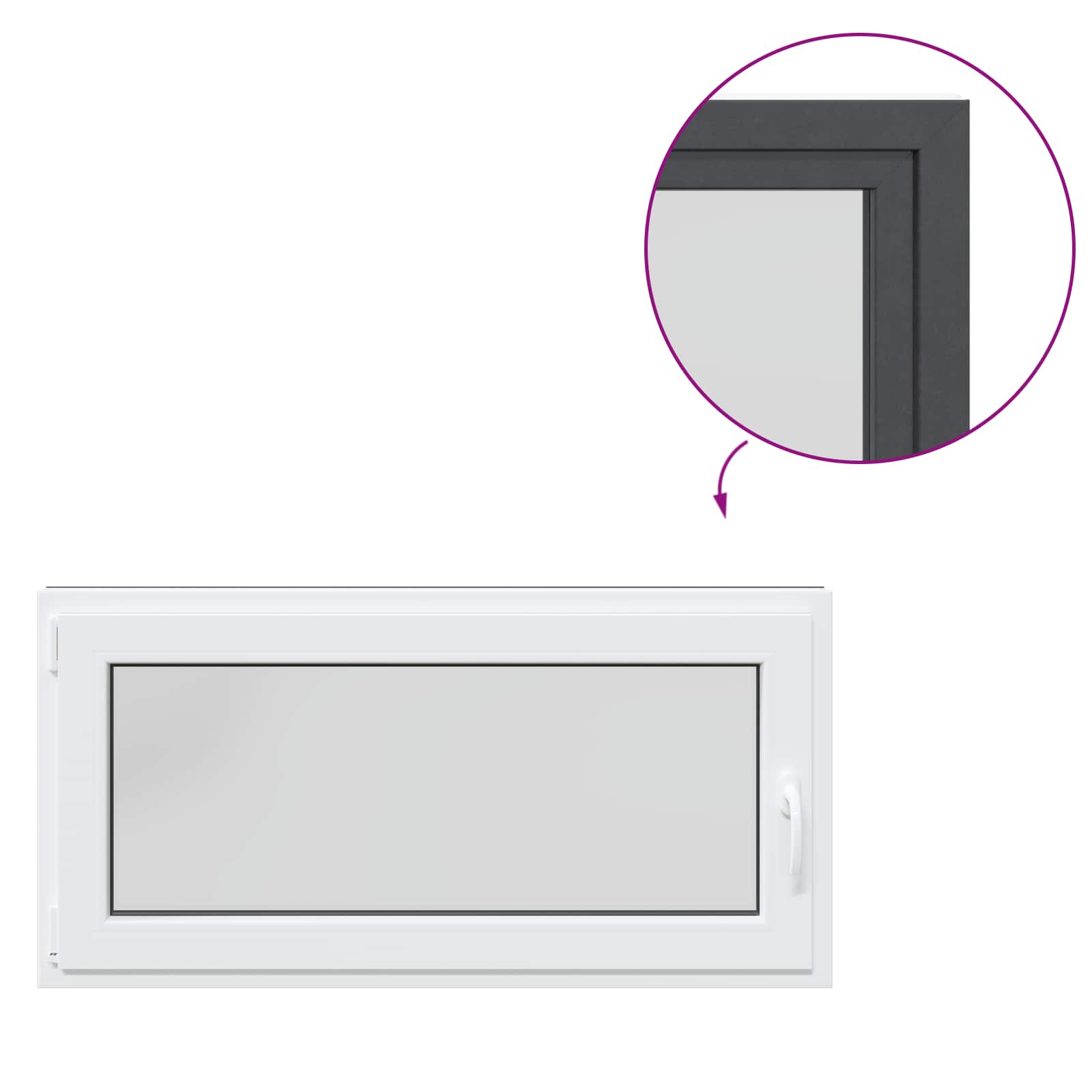 vidaXL Okno piwniczne RISOR 120 x 60 cm PVC i szkło antracytowy