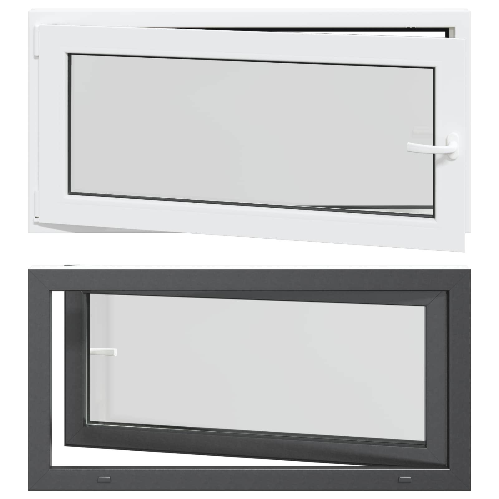 vidaXL Okno piwniczne RISOR 120 x 60 cm PVC i szkło antracytowy