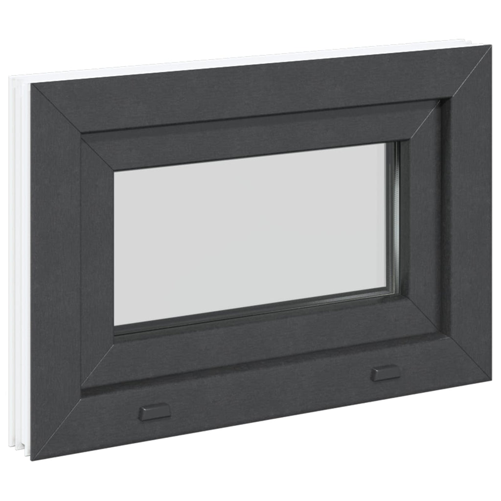 vidaXL Okno piwniczne RISOR 60 x 40 cm PVC i szkło antracytowy