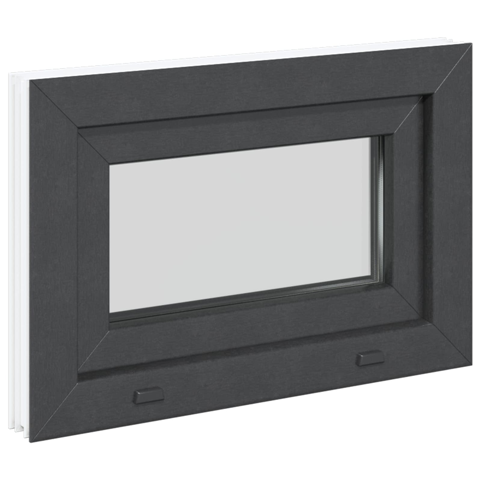 vidaXL Okno piwniczne RISOR 60 x 40 cm PVC i szkło antracytowy