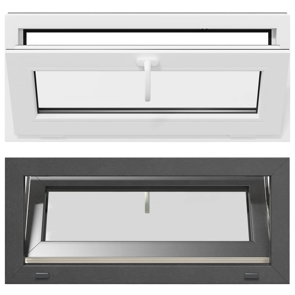 vidaXL Okno piwniczne RISOR 90 x 40 cm PVC i szkło antracytowy