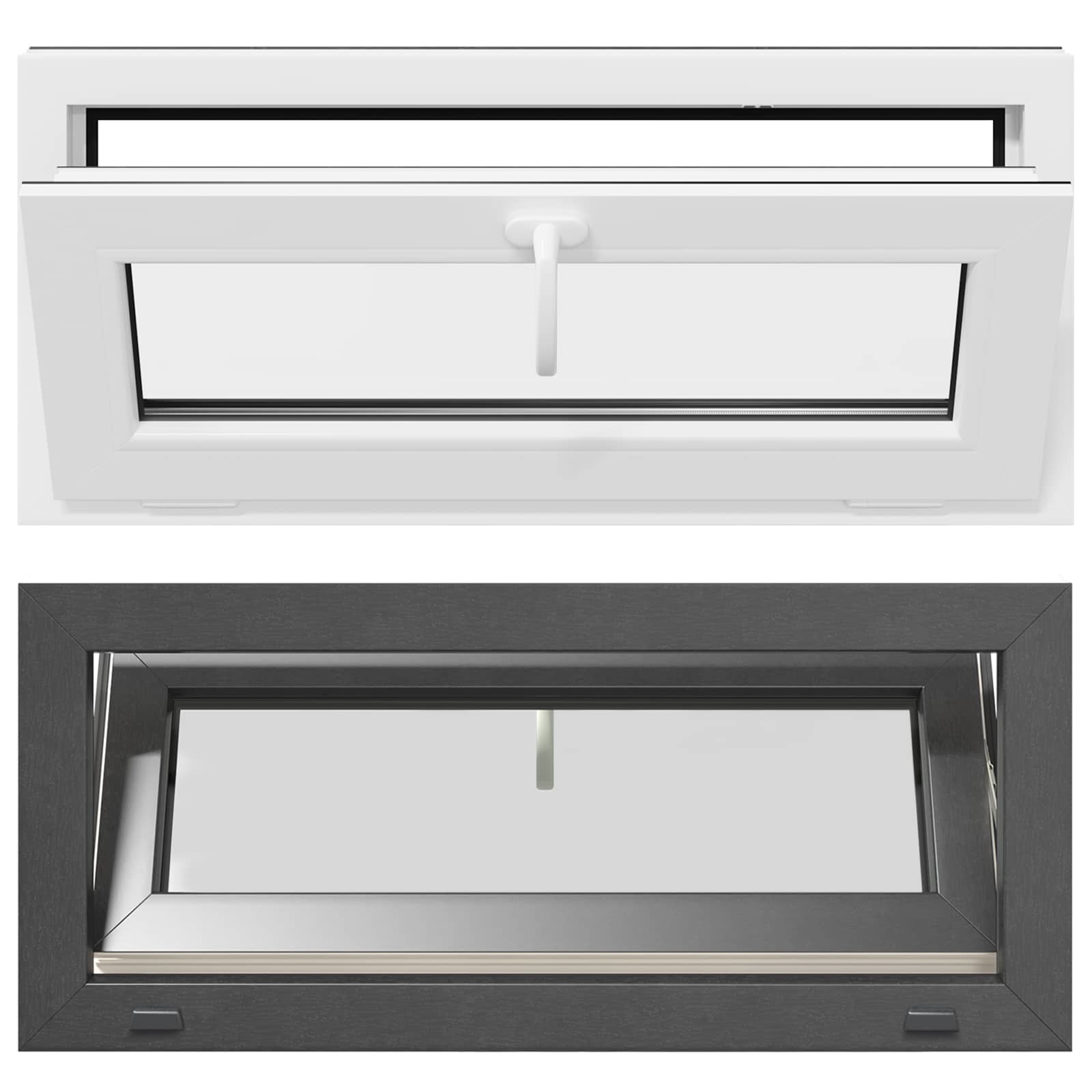 vidaXL Okno piwniczne RISOR 90 x 40 cm PVC i szkło antracytowy