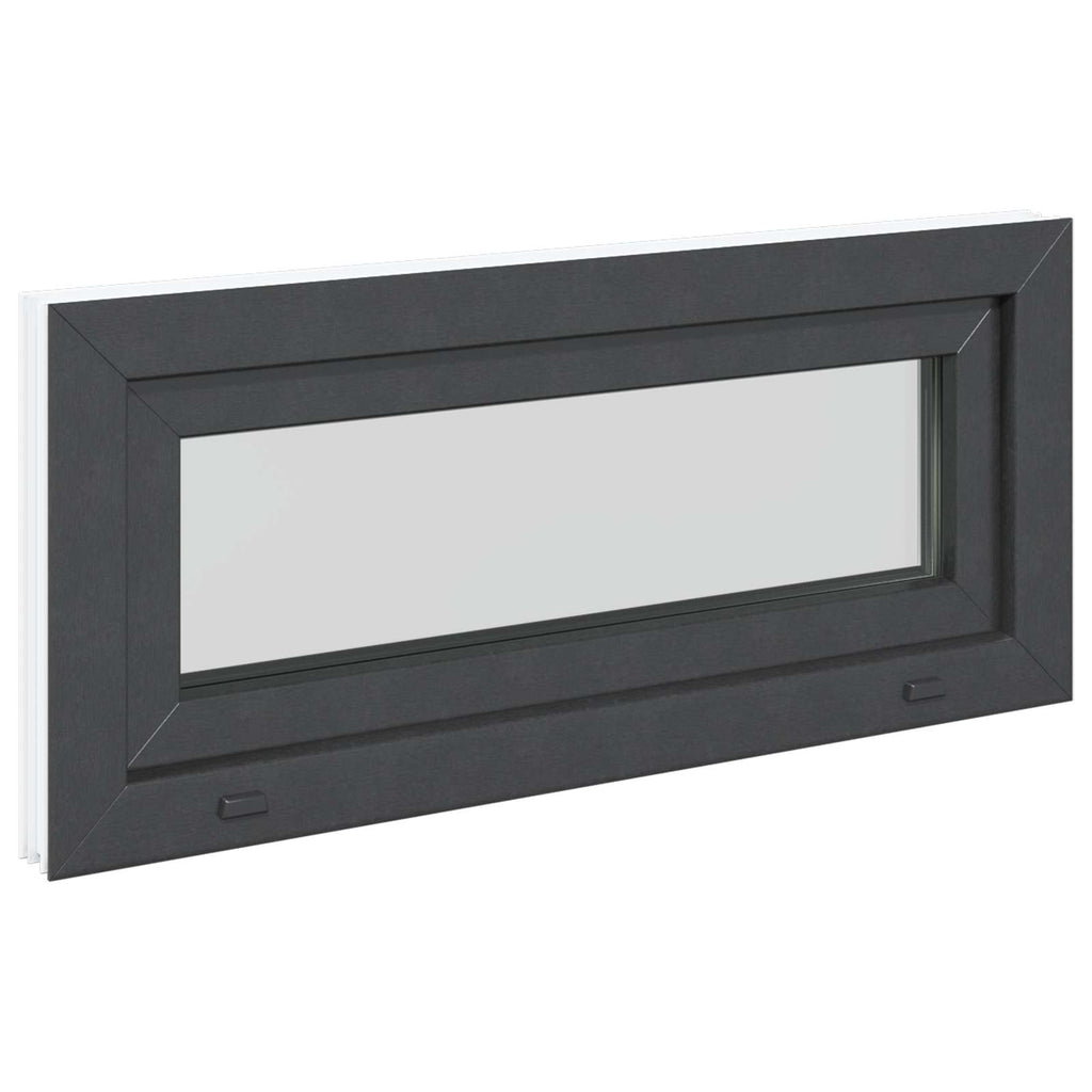 vidaXL Okno piwniczne RISOR 90 x 40 cm PVC i szkło antracytowy