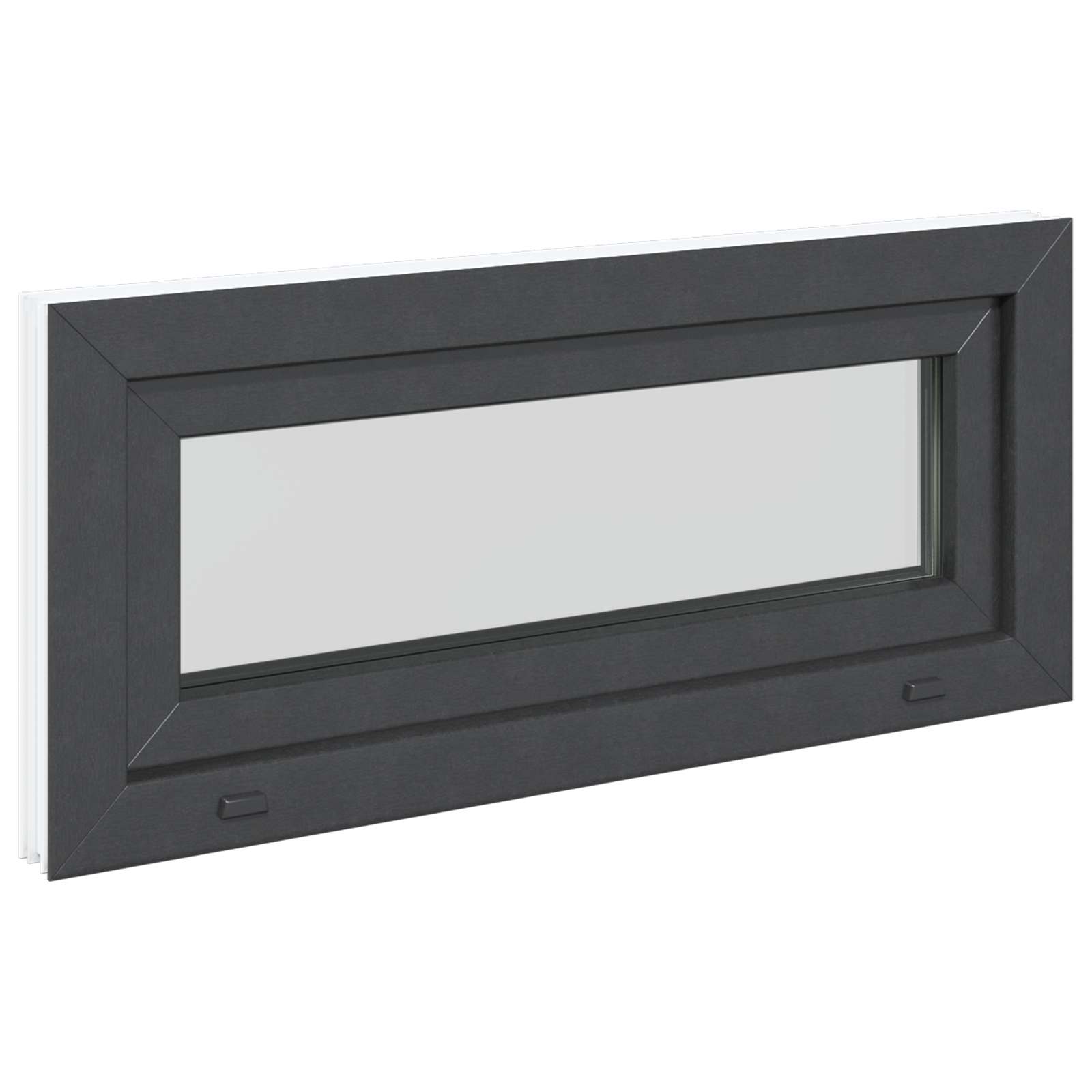 vidaXL Okno piwniczne RISOR 90 x 40 cm PVC i szkło antracytowy