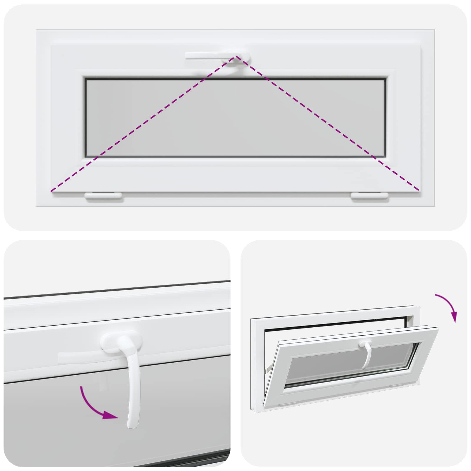 vidaXL Okno piwniczne RISOR 90 x 40 cm PVC i szkło antracytowy