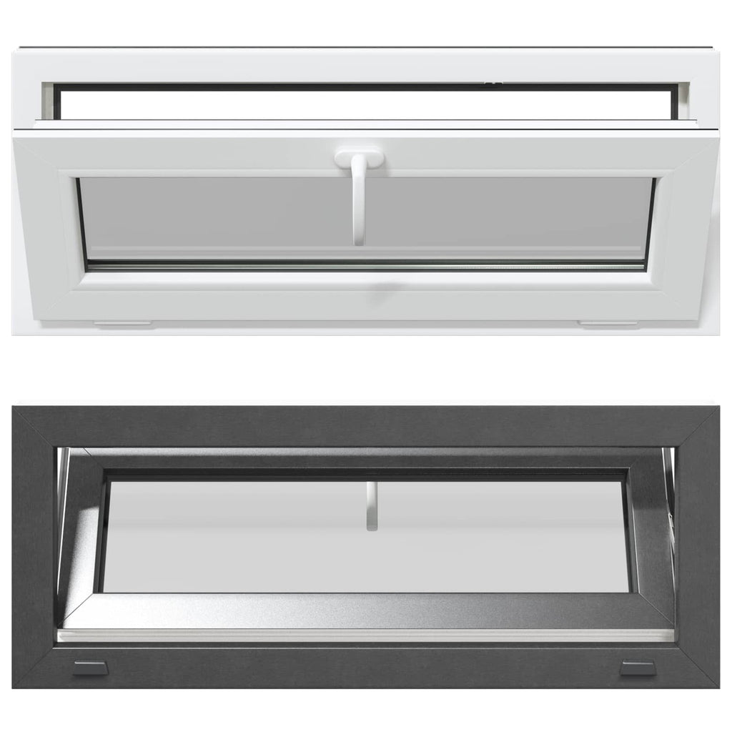 vidaXL Okno piwniczne RISOR 100 x 40 cm PVC i szkło antracytowy
