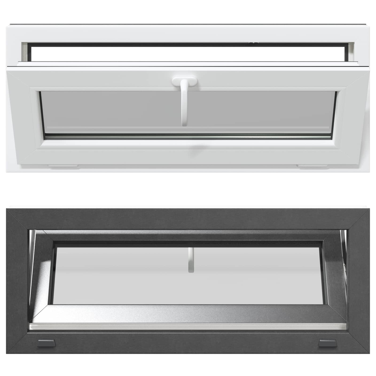 vidaXL Okno piwniczne RISOR 110 x 40 cm PVC i szkło antracytowy