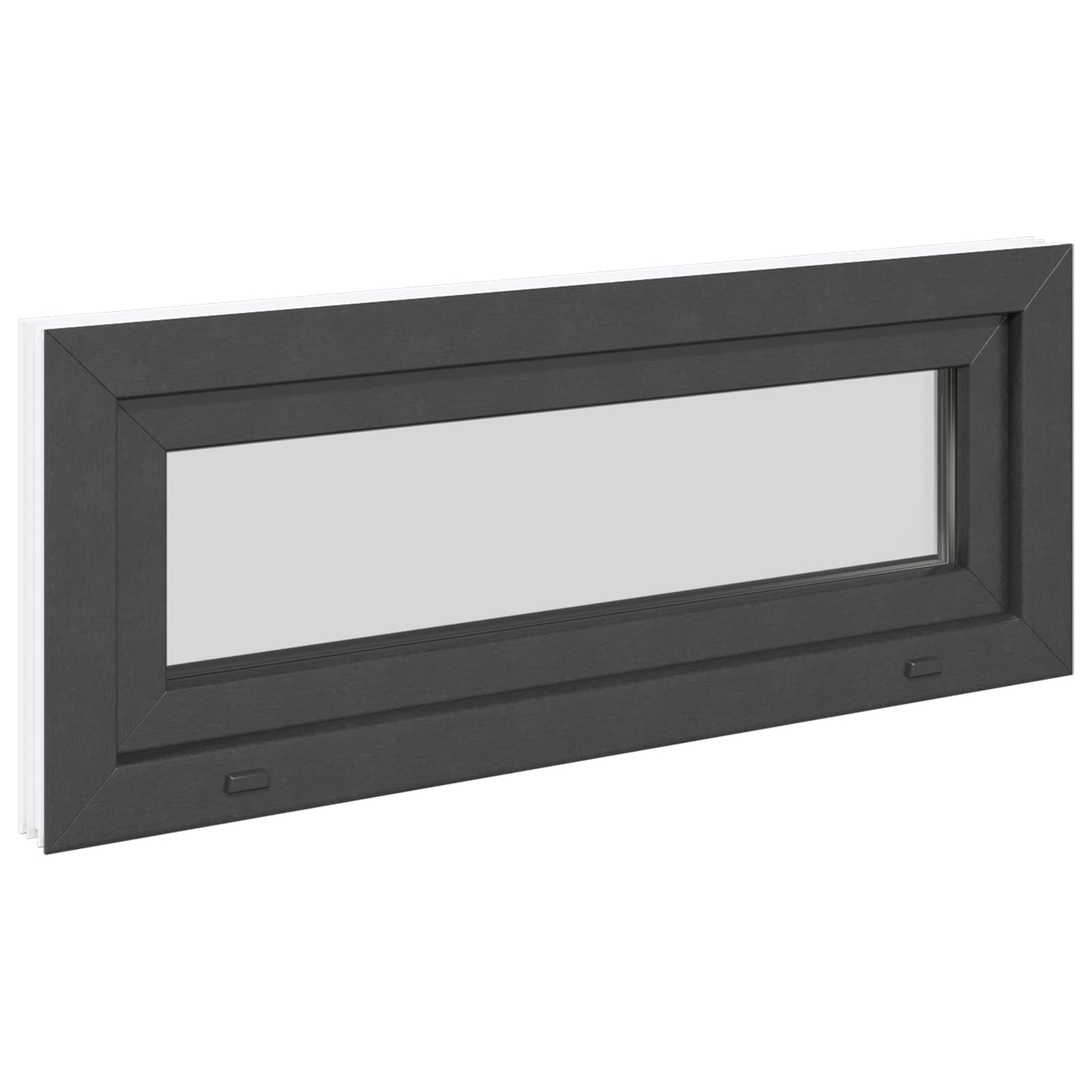 vidaXL Okno piwniczne RISOR 110 x 40 cm PVC i szkło antracytowy