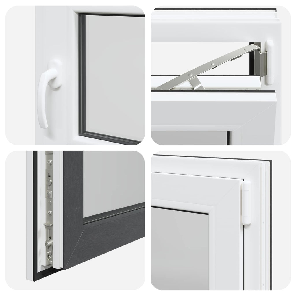 vidaXL Okno piwniczne RISOR 50 x 50 cm PVC i szkło antracytowy