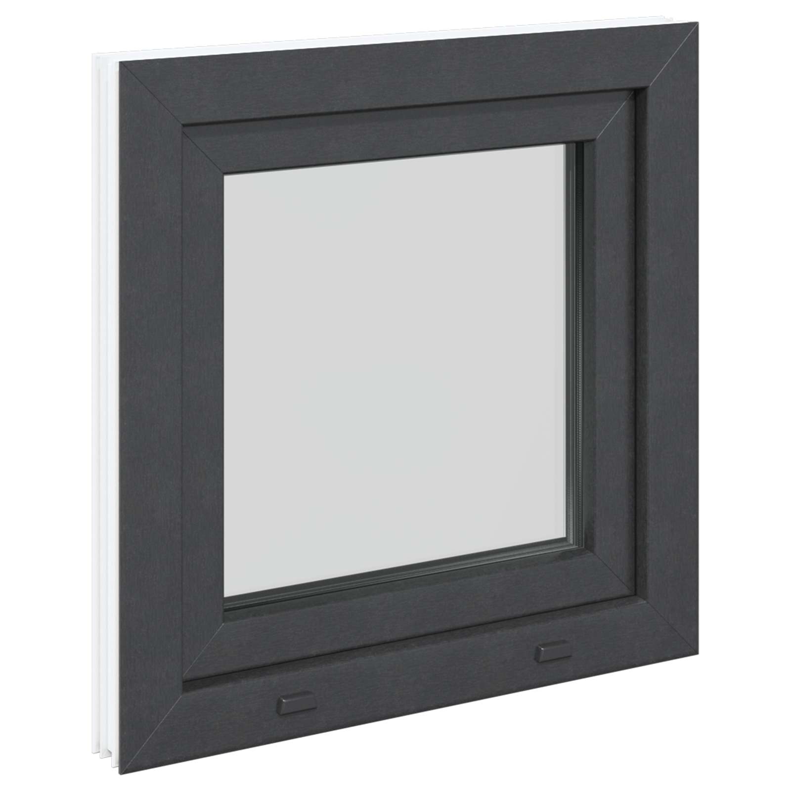 vidaXL Okno piwniczne RISOR 50 x 50 cm PVC i szkło antracytowy