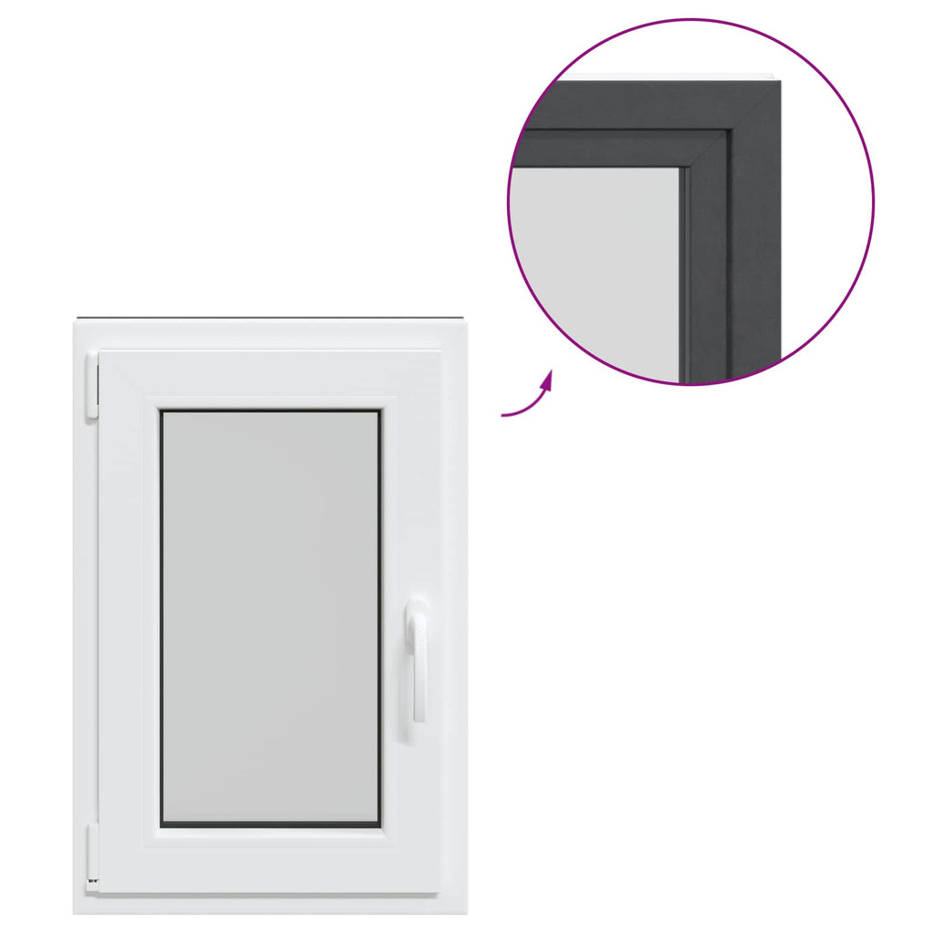 vidaXL Okno piwniczne RISOR 50 x 75 cm PVC i szkło antracytowy