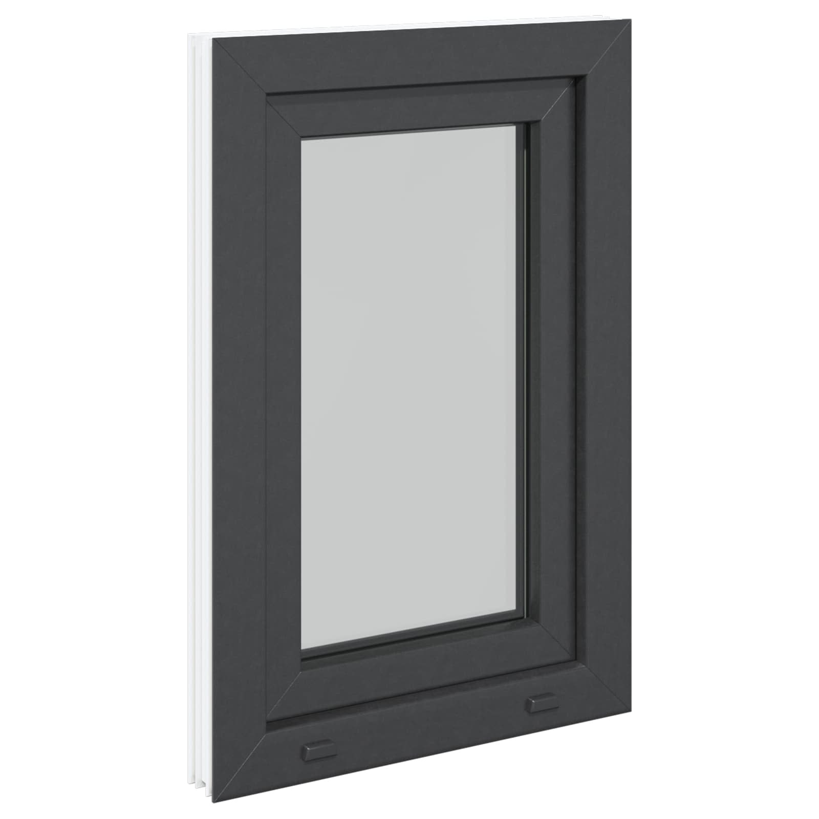vidaXL Okno piwniczne RISOR 50 x 75 cm PVC i szkło antracytowy