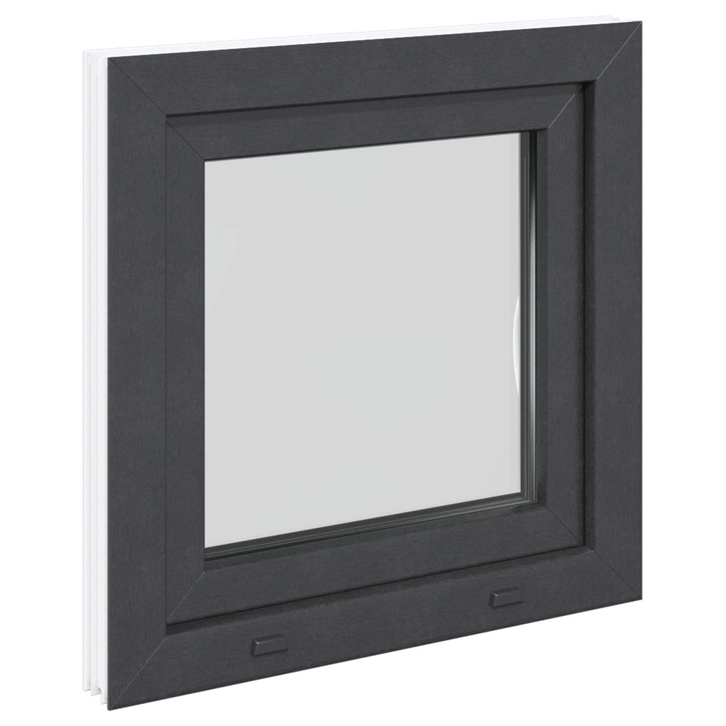 vidaXL Okno piwniczne RISOR 60 x 60 cm PVC i szkło antracytowy