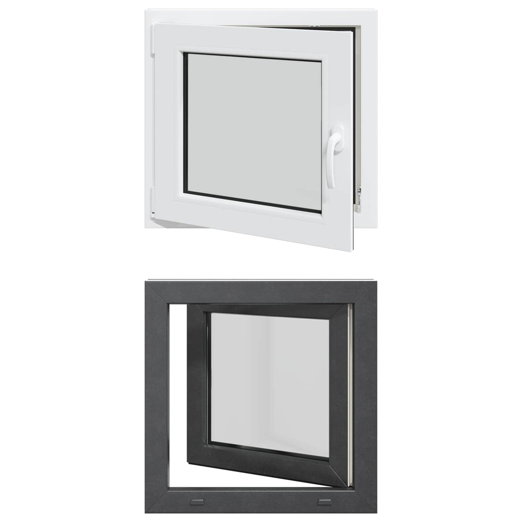 vidaXL Okno piwniczne RISOR 60 x 60 cm PVC i szkło antracytowy