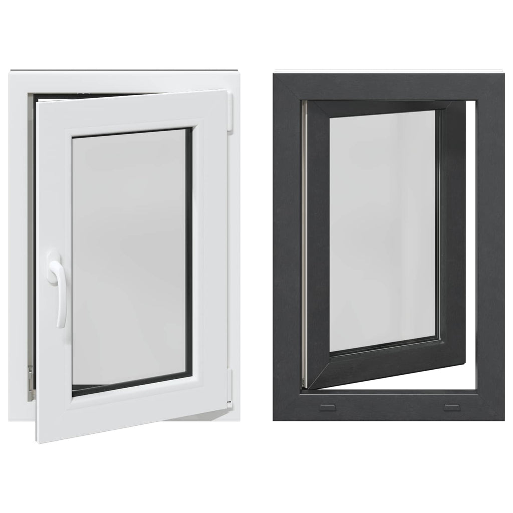 vidaXL Okno piwniczne RISOR 60 x 80 cm PVC i szkło antracytowy