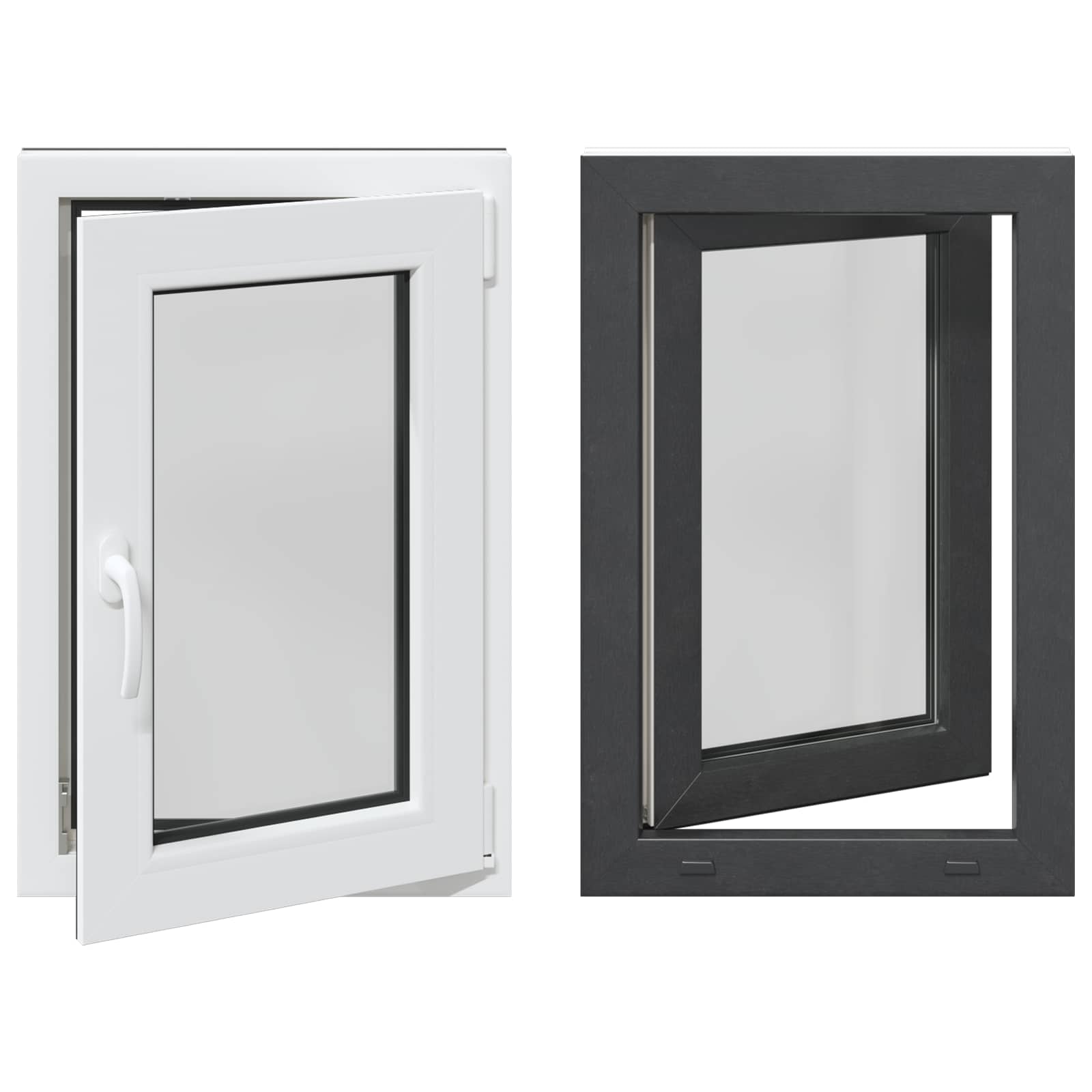 vidaXL Okno piwniczne RISOR 60 x 80 cm PVC i szkło antracytowy