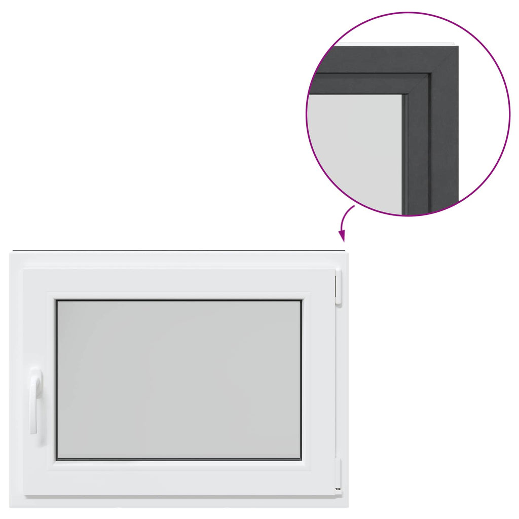 vidaXL Okno piwniczne RISOR 60 x 100 cm PVC i szkło antracytowy