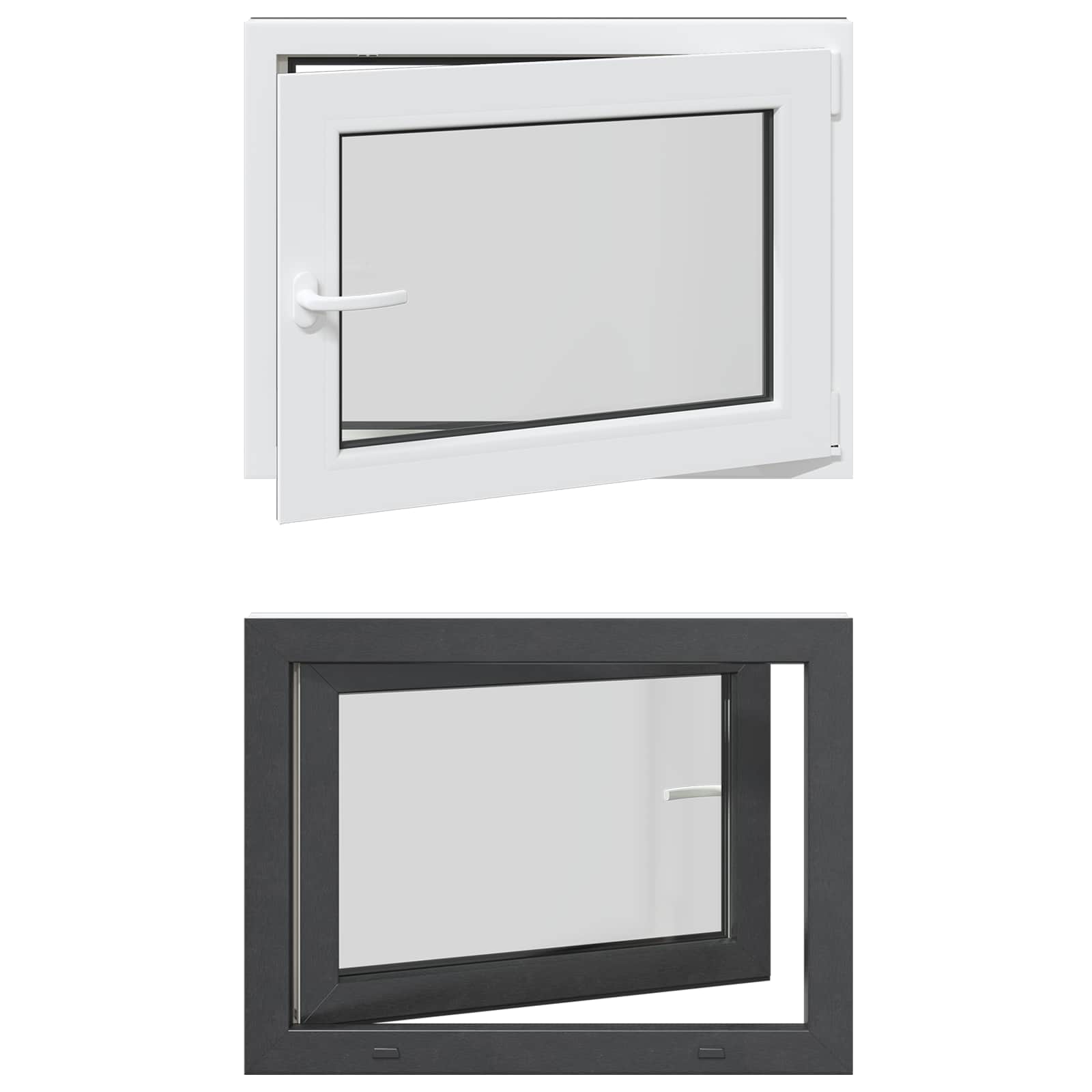 vidaXL Okno piwniczne RISOR 80 x 50 cm PVC i szkło antracytowy