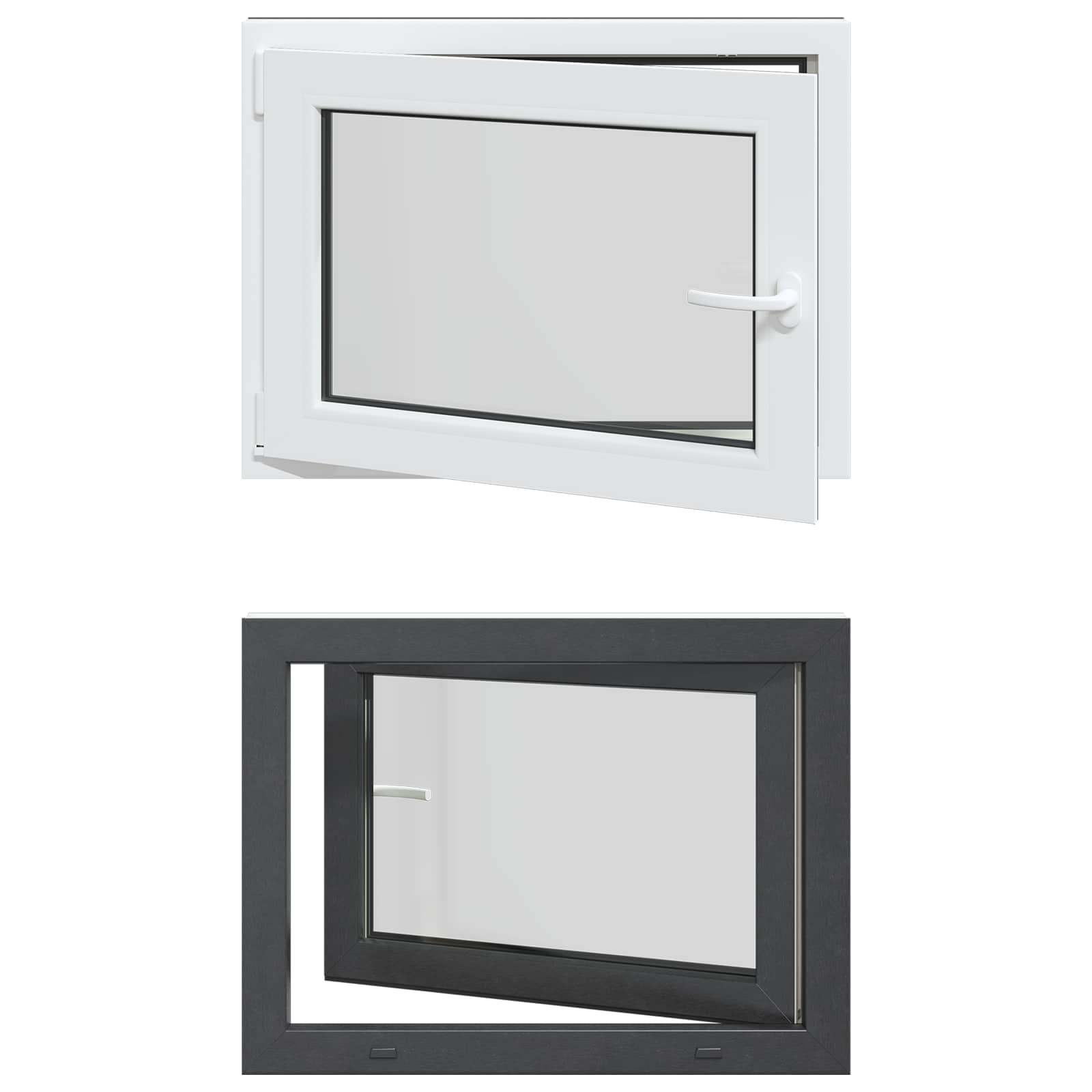 vidaXL Okno piwniczne RISOR 80 x 60 cm PVC i szkło antracytowy