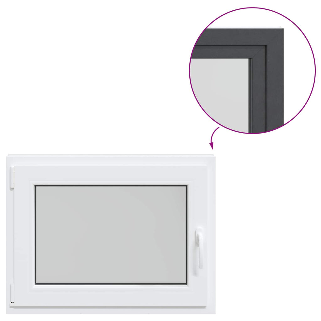 vidaXL Okno piwniczne RISOR 80 x 70 cm PVC i szkło antracytowy